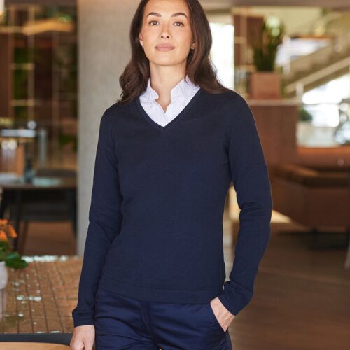 Women's 12 gauge v-neck jumper Thumbnail