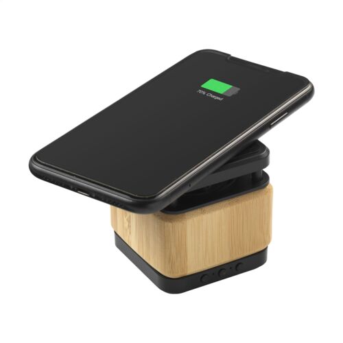 Bamboo Block Speaker FSC-100% with wireless charger Thumbnail