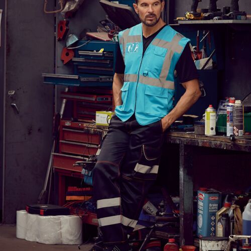 Multi-functional executive hi-vis waistcoat (HVW801) Thumbnail